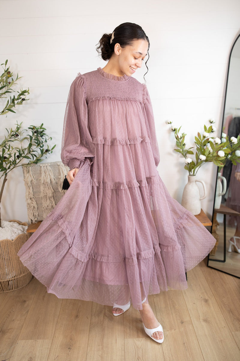 ruffle tier dress Button Front Ruffle Tiered Maxi Dress M / Off White