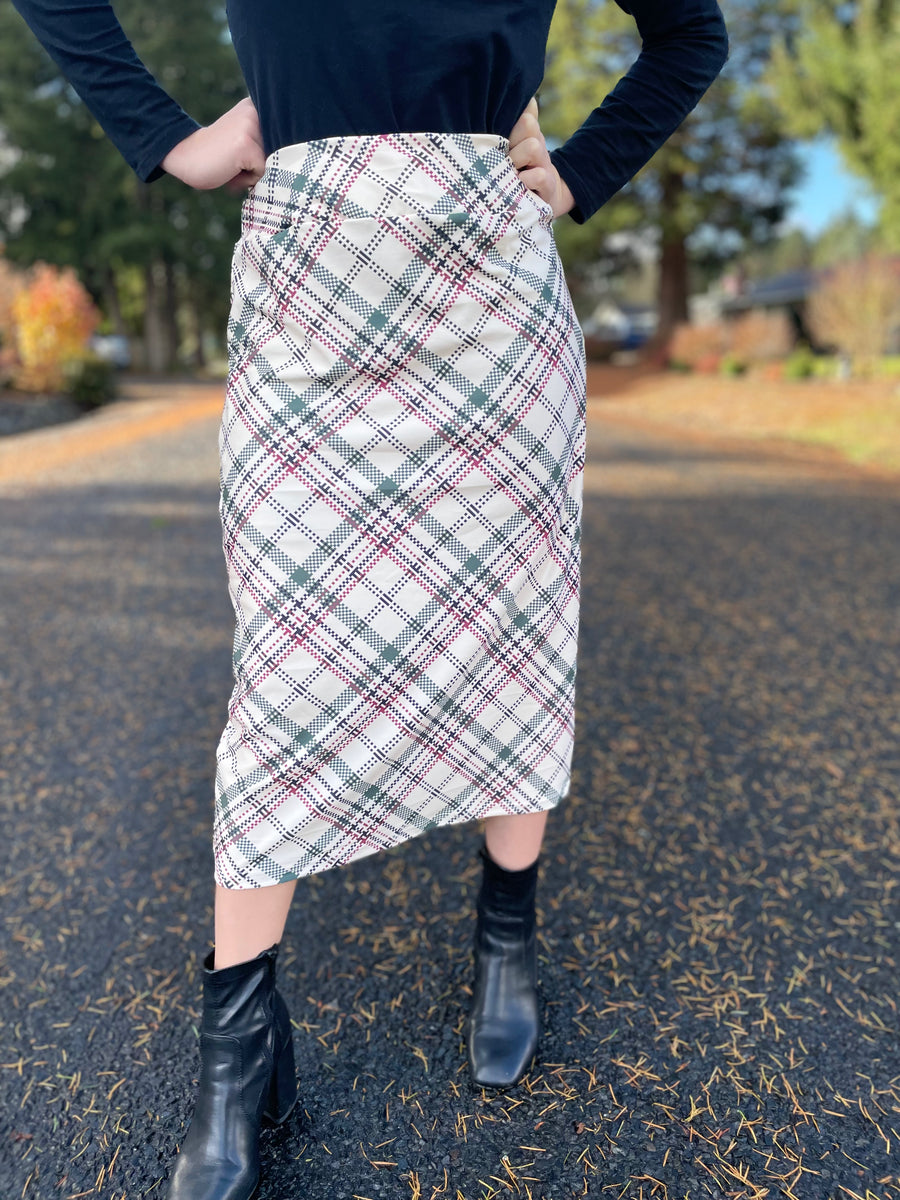 Ladies Plaid Pencil Skirt K K Modest Apparel