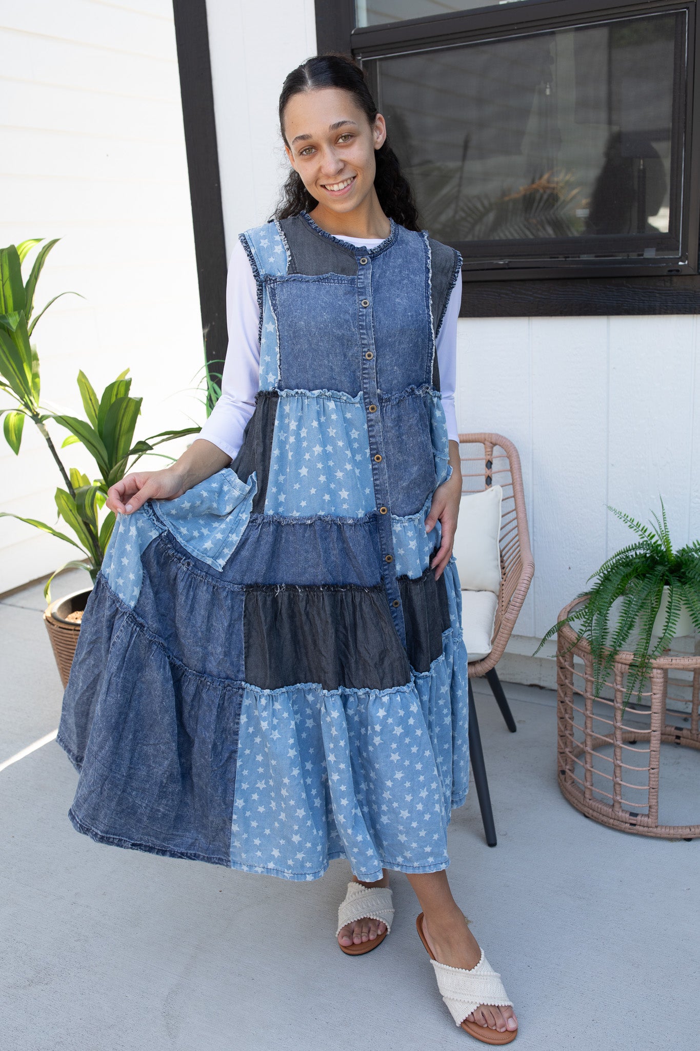 Patchwork Stars Dress M