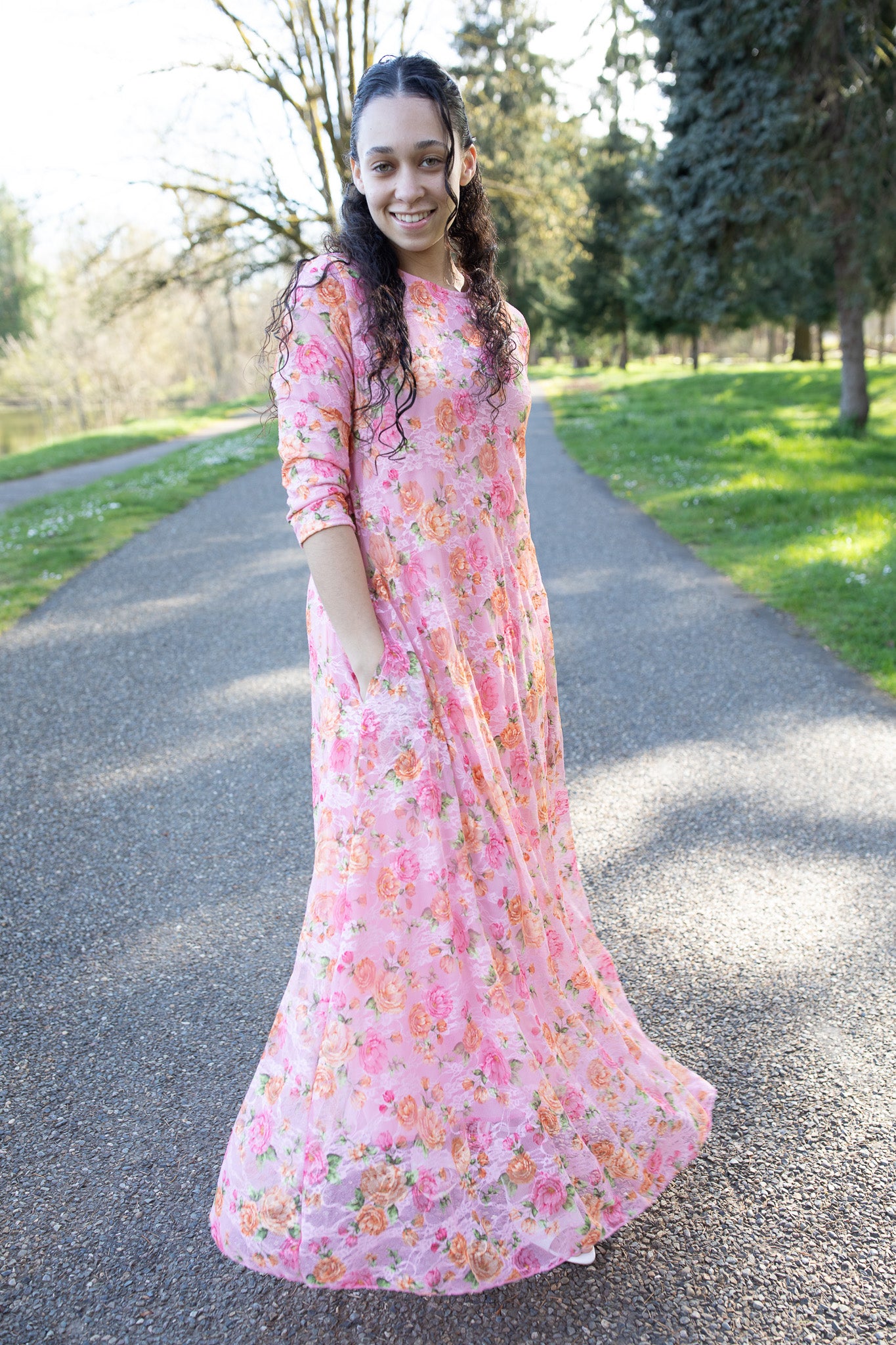 floral maxi lace dress Overlay Maxi Lace Floral Dress Pink