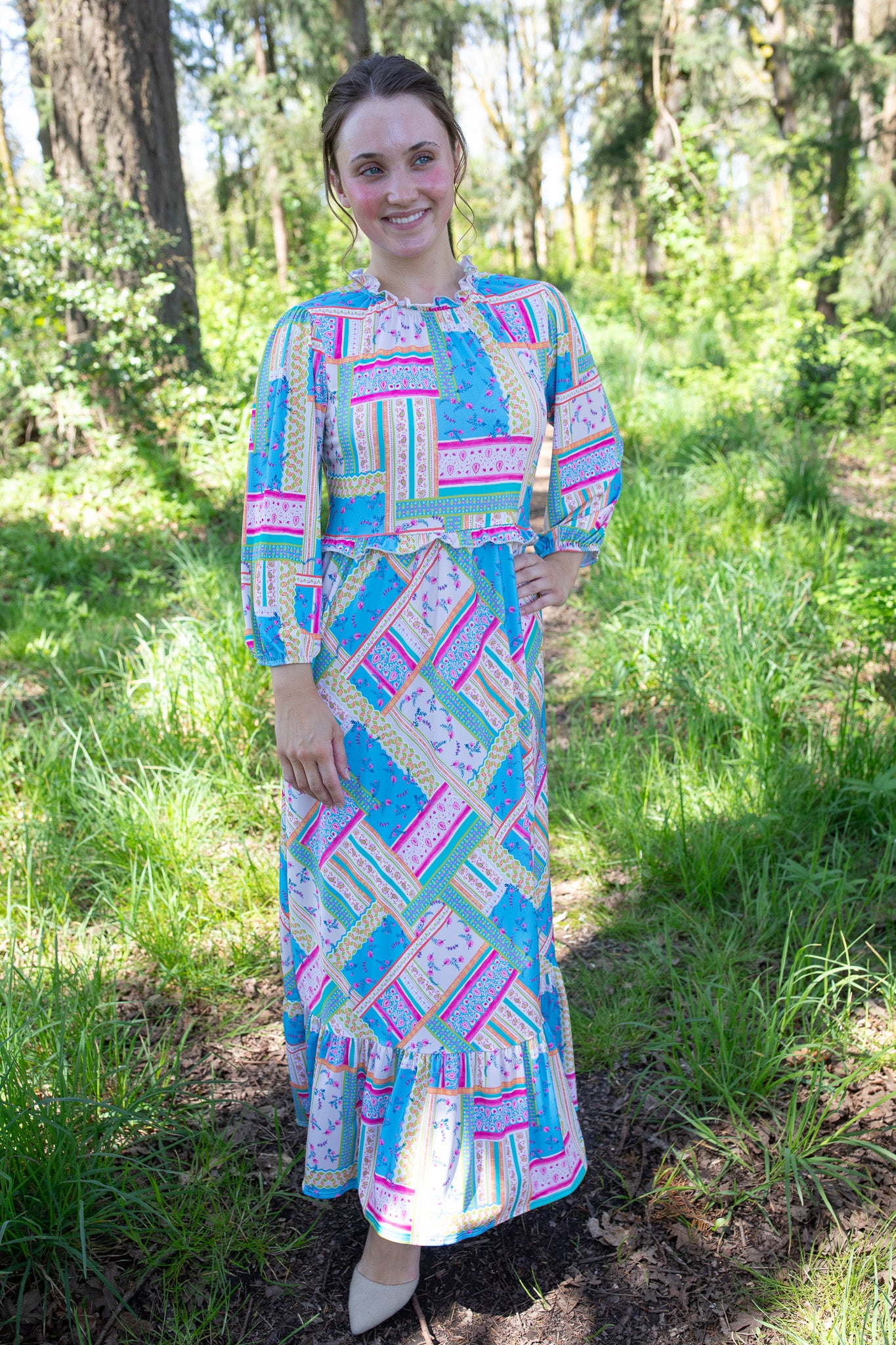 slim fit dress slacks Fitted Glitter Print Dress by Elizabeth KGL2889 main image 1