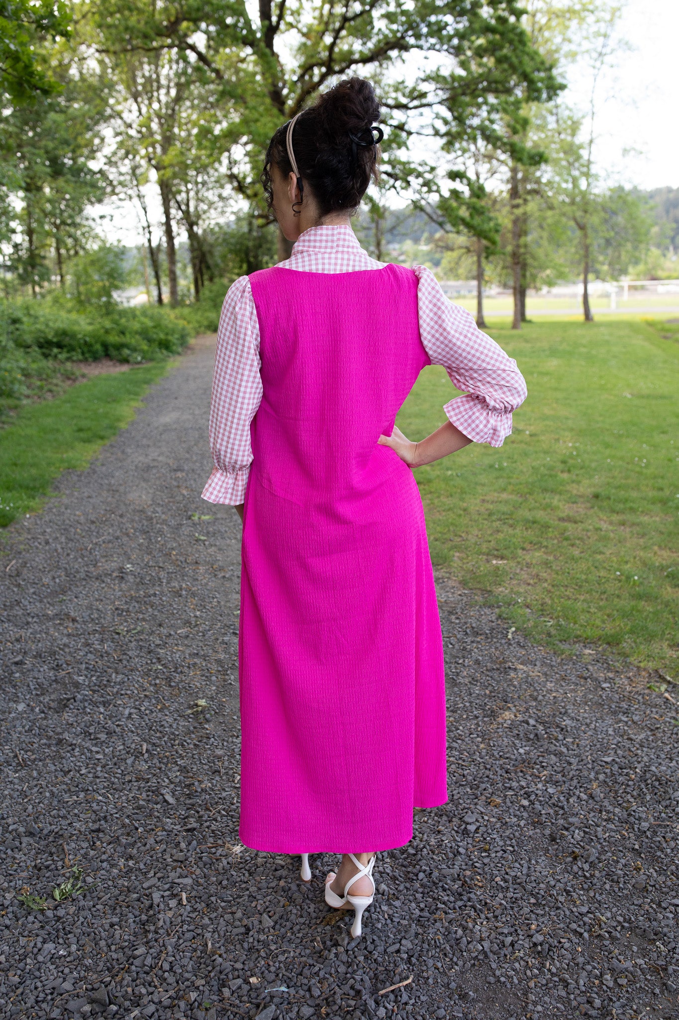 The Bristol Bow Dress Pink / XL
