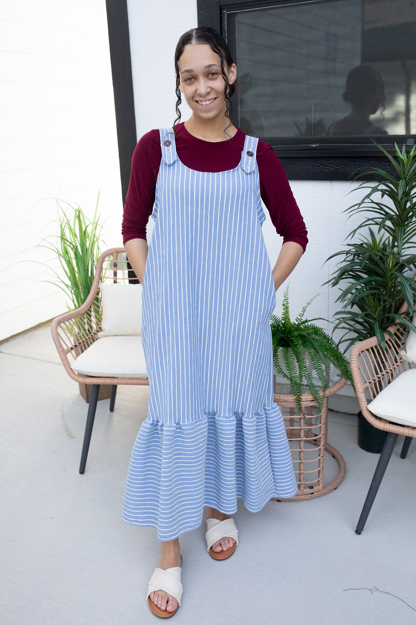 a line jumper dress A Line Crew Neck Maxi Jumper Dress