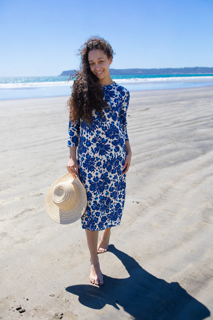floral layered maxi dress Floral Frill Trim Sleeve Plunge Maxi Dress main image 0